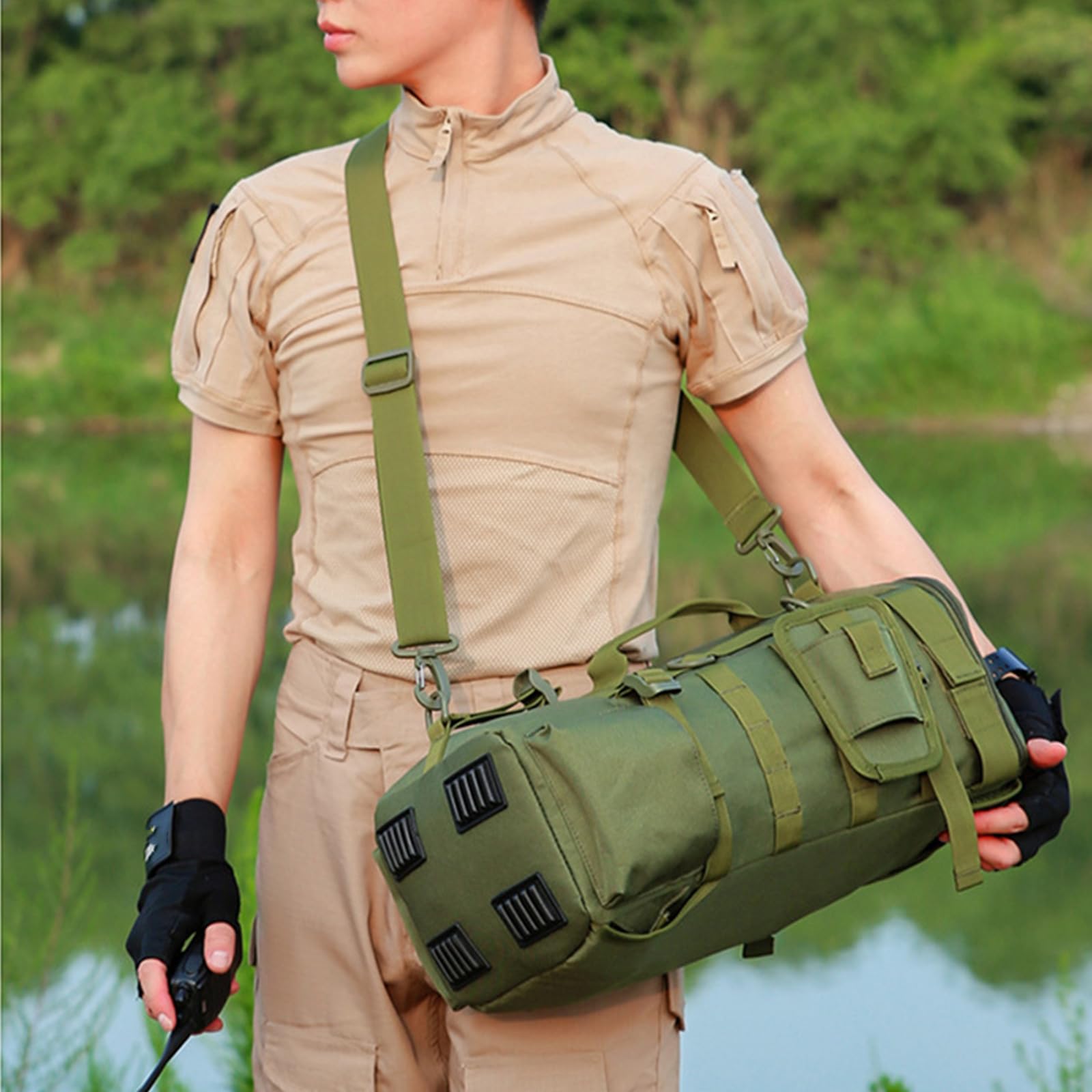 Angelgerät Tasche mit großer Kapazität, multifunktionale Angelköder Tasche, wasserdichter Rucksack, Radfahren, Umhängetasche, Angelausrüstungsträger