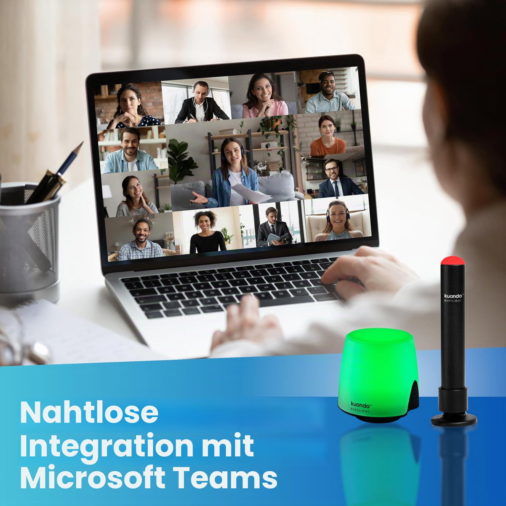 Busylight UC Omega USB Statusanzeige – LED Signallicht für Büro & Homeoffice – Verfügbarkeitsanzeige für Anrufe, Meetings und Fokus – Funktioniert mit Microsoft Teams, Zoom, Webex