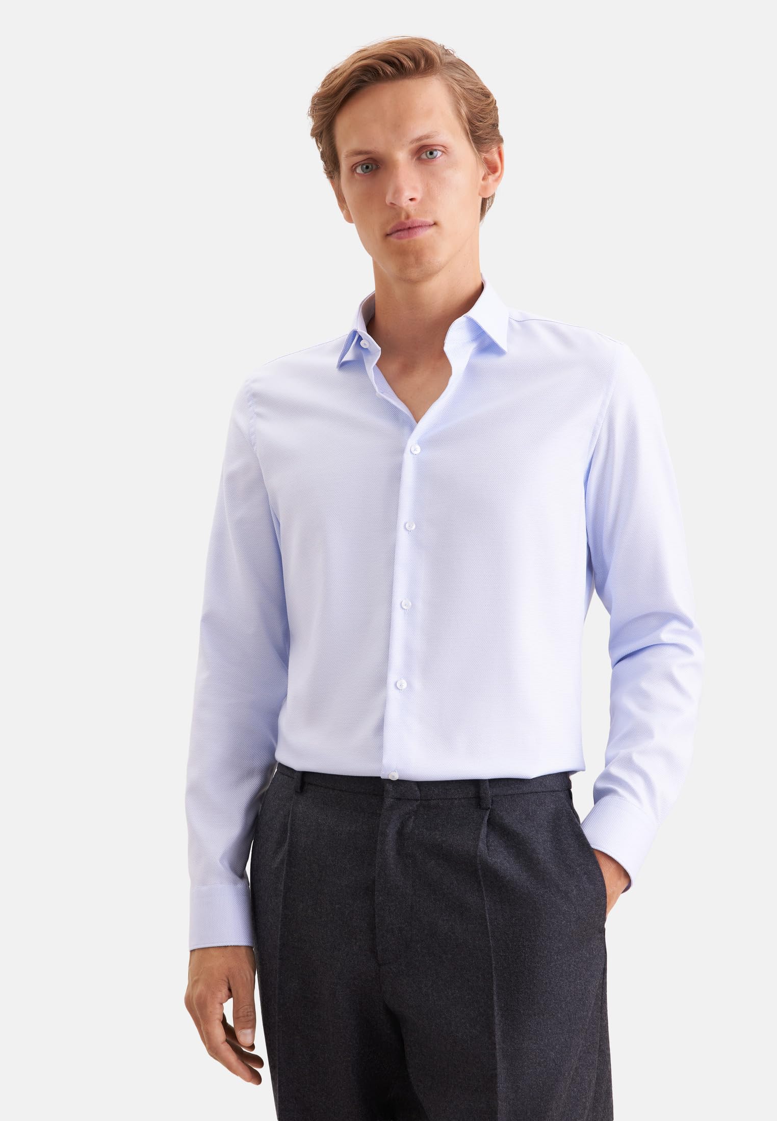 Seidensticker męska koszula biznesowa - X-Slim Fit - nie wymaga prasowania - kołnierz Kent - długi rękaw - 100% bawełna