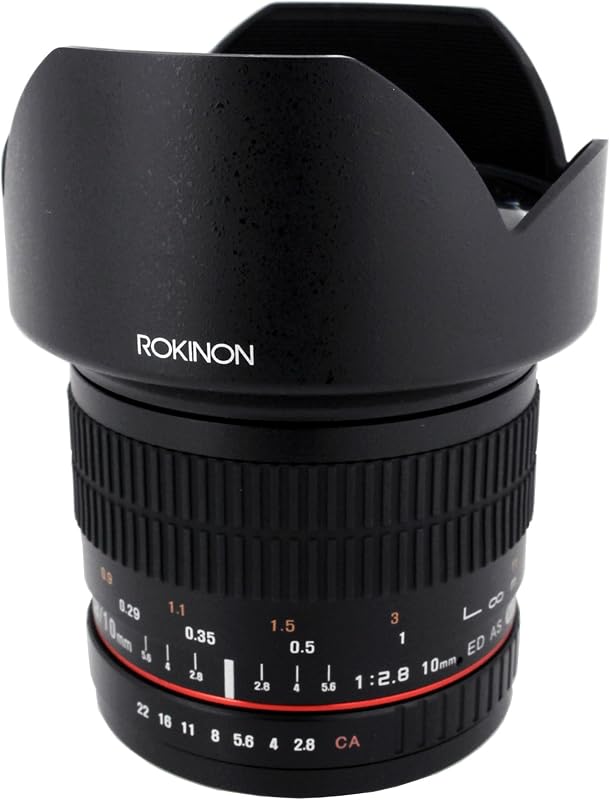 Rokinon 10mm F2.8 ED AS NCS CS Ultra Wide Angle Lens Canon EF-S Type for Canon Digital SLR Cameras (10M-C), Black | Premium optical design delivers sharp image quality and reliable performance for photography and video.