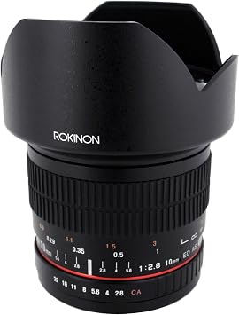 Rokinon 10mm F2.8 ED AS NCS CS Ultra Wide Angle Lens لكاميرات SLR الرقمية من نيكون مع رقاقة AE للقياس التلقائي 10MAF-N