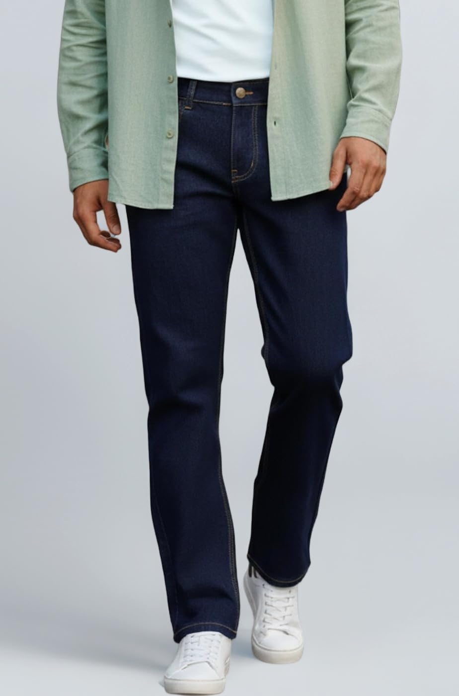 Men's Stretch Fit Mid Rise Washed Bootcut Jeans Stretchable