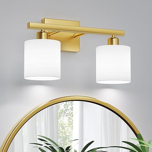 Miniatura 16 de PARTPHONER Lámparas de baño, accesorios de iluminación de baño sobre el espejo, luces de tocador clásicas interiores, lámpara de tocador moderna con