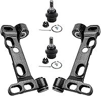 Vista 218 de Detroit Axle - 4 brazos de control de extremo delantero para Nissan Frontier Xterra 2000-2004 Brazos de control inferior y superior con rótulas