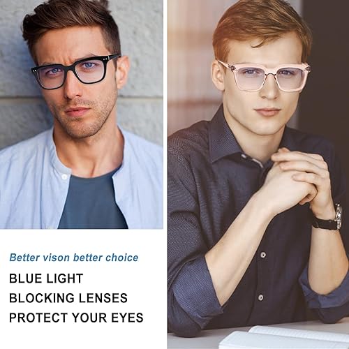 Miniatura 2 de Paquete de 6 lentes de lectura de moda para mujeres y hombres, bloqueo de luz azul, lectores cuadrados de gran tamaño con bisagra de resorte