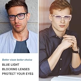 CHOFILORD 6 Pack Fashion Reading Glasses for Women Men Blue Light Blocking Oversized Square Readers with Spring Hinge (6 Pack Colorful B, 0.0)