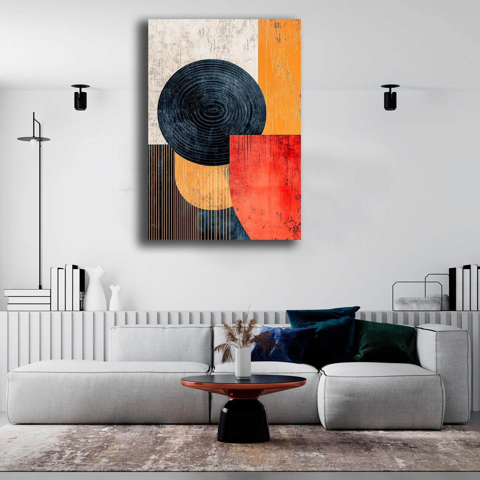 Quadro moderno Soggiorno Astratto su Tela Stampa Industial Stile Scandinavo Decorazione da Parete per Salotto Camera da Letto e Ufficio Arredamento Contemporaneo (16, 50x70 cm, Canvas intelaiato)