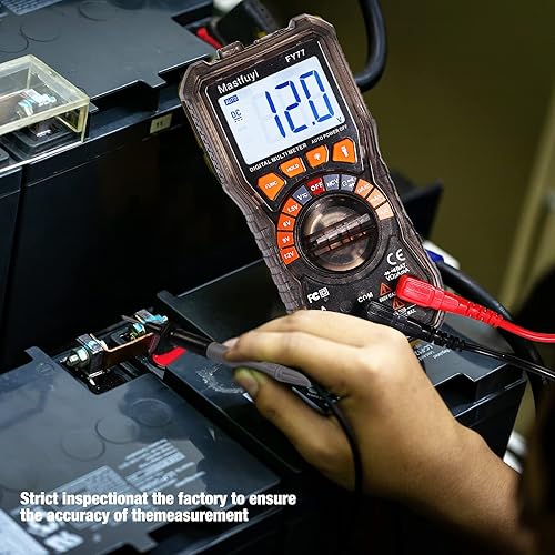 Miniatura 8 de Mastfuyi Multímetro digital, probador múltiple con detección de voltaje sin contacto NCV, probador de batería, pruebas de rango automático,