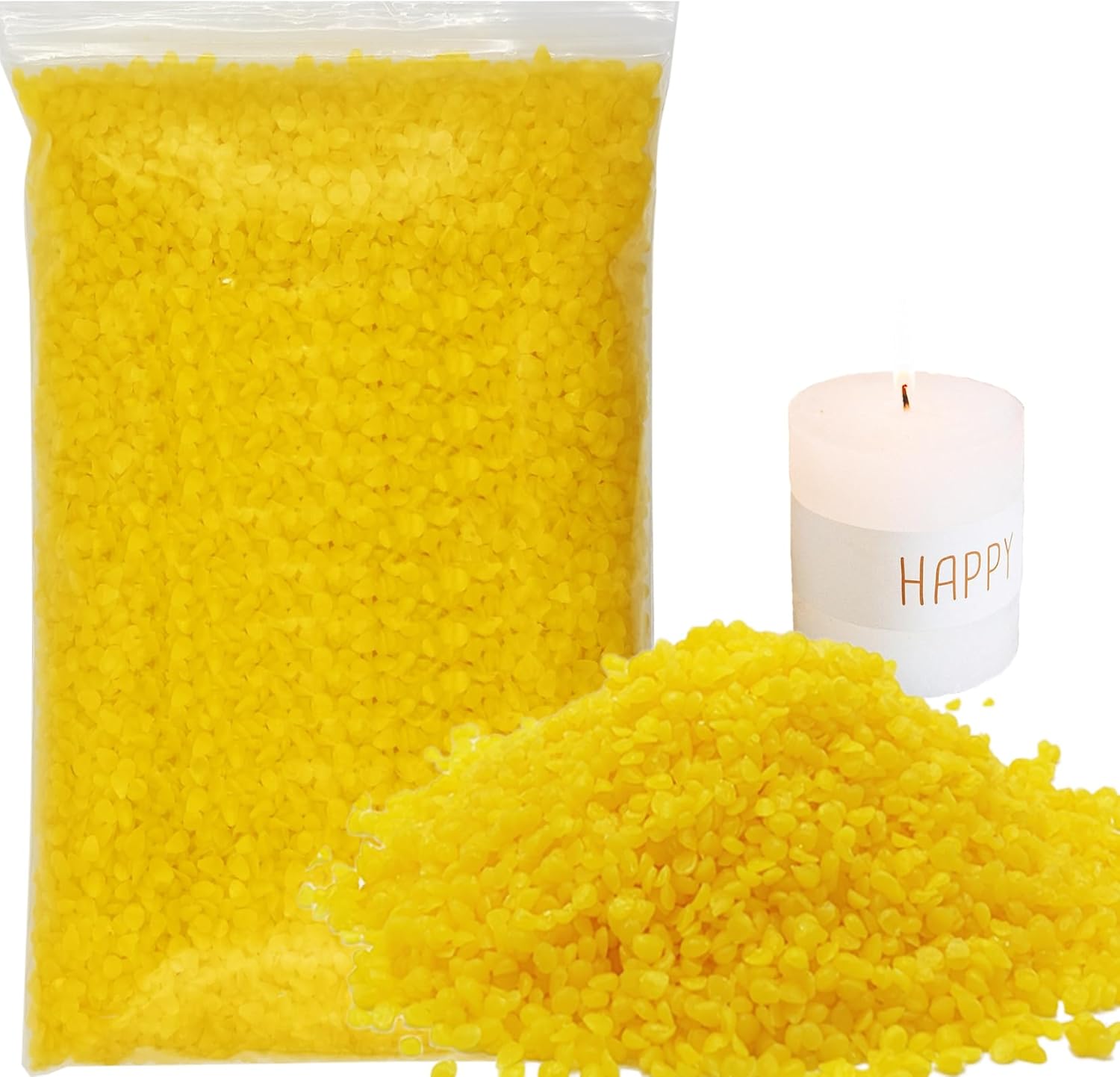 AHSNYLC Yellow Beeswax Pellets 425g Pure Beeswax