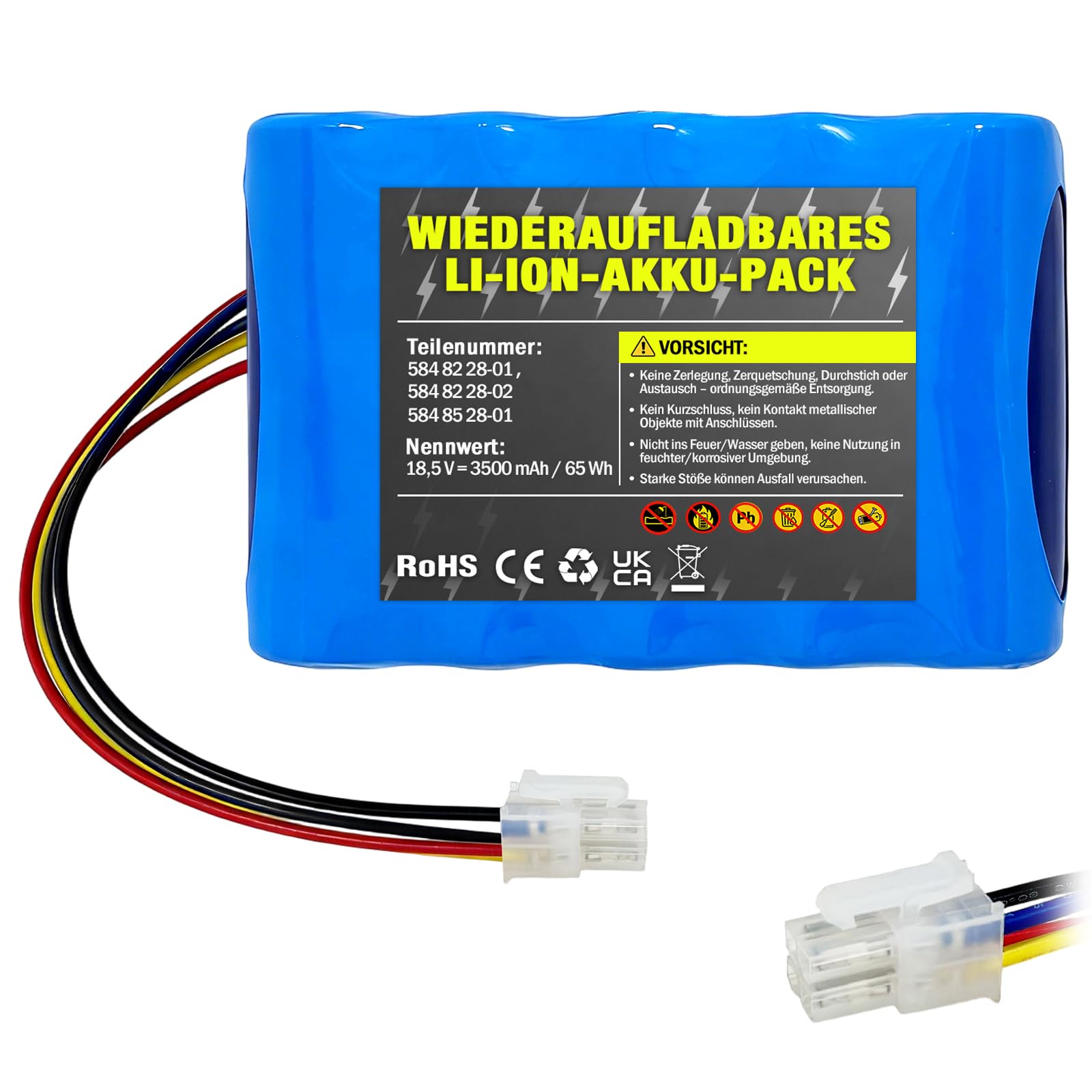 18.5V/3500mAh Mähroboter Akku für Husqvarna 310 315 315X Kompatible mit Gardena Sileno City 250 500 R100Li Sileno+ R130Li R160Li Rasenroboter, Ersatzakku Modell 584 85 28-02 (A)