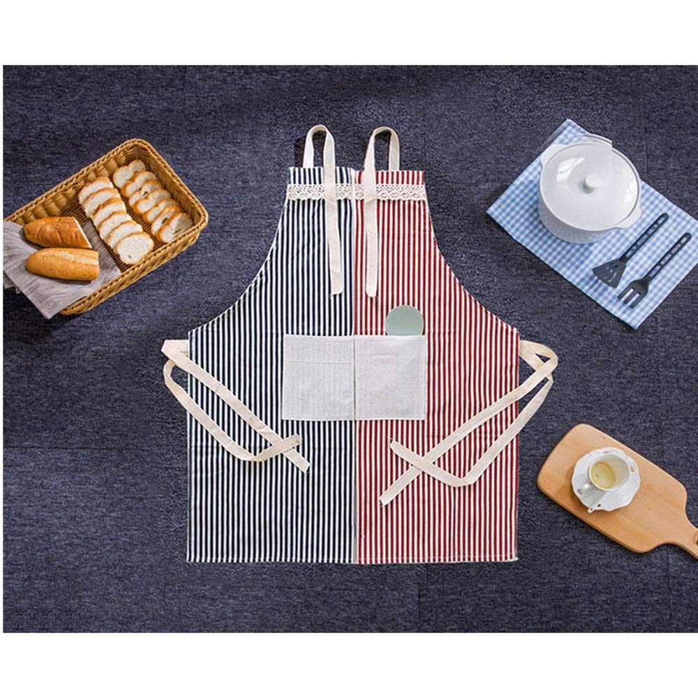 Delantal de algodón de Moda, 5 Piezas, Resistente al Aceite, para Chef, Camarero, con Bolsillos, para Hombre, Mujer, Adulto, chándal, Accesorios de Cocina (Azul).