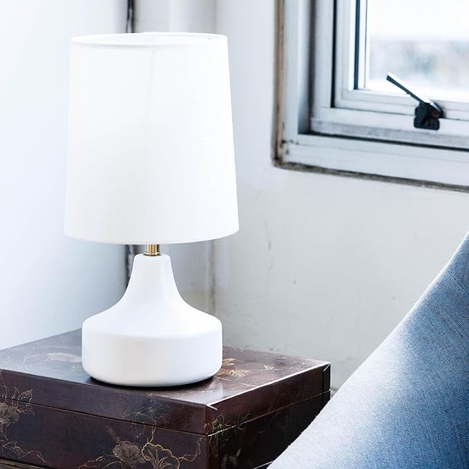 Lawrence & Scott Lawrence & Scott Akari White Porcelain Handmade Luxury Japandi Table Lamp for Bedroom Living Room Office photo 2