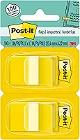Post-it, 3M, Marcador de Página Adesivo, Flags Amarelo, 25,4mm x 43,2mm, 100 folhas