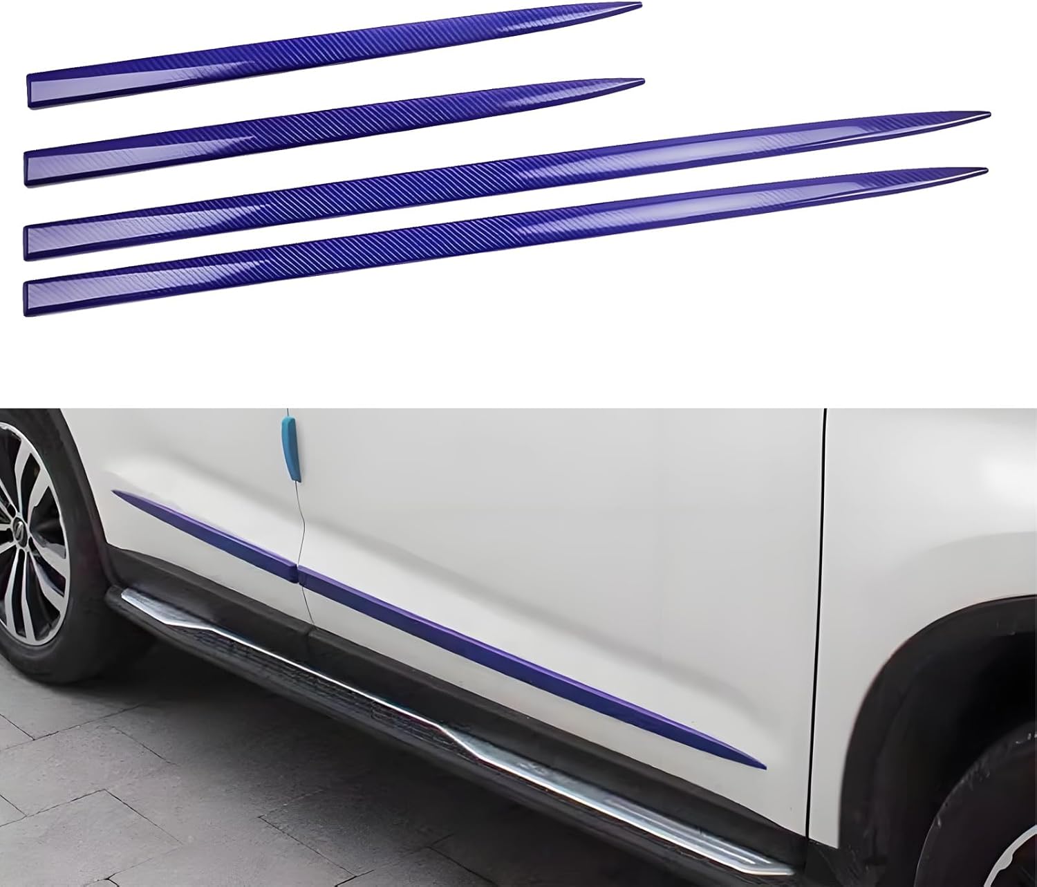 4PCS Body Side Molding Trim for Nissan Pathfinder 2022-2025, Door Trim Kit Strips Body Side Skirt Molding Cover Car Door Protector Edge Guards,Silver