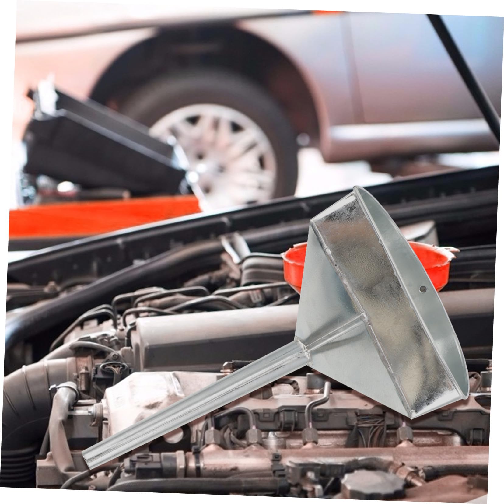 Imbuto Carburante Auto in Metallo con Filtro in Acciaio Inossidabile Design Bocca Larga e Beccuccio Inclinato Antigoccia Leggero e Durevole per Benzina e Gasolio Facile da Usare e
