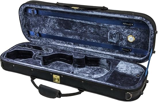 SKY 4/4 Full Size Violin Oblong Case Lightweight with Hygrometer Black/Deep Blue