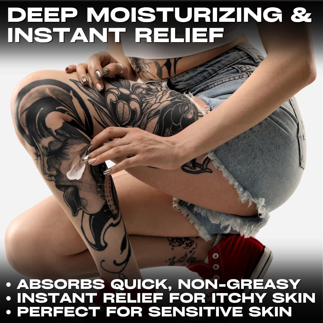Tattoo Aftercare 5oz Tattoo Cream, Heals + Protects New Tattoos and Rejuvenates Older Tattoos - 100% Safe & Clean Tattoo Aftercare Balm