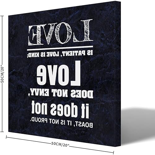 Miniatura 2 de COCOKEN 20X20 Inch Canvas Wall Art with Inspirational Quote Love Is Patient,love Is Kind Picture Artwork for Kitchen Bathroom Bedroom Living Room