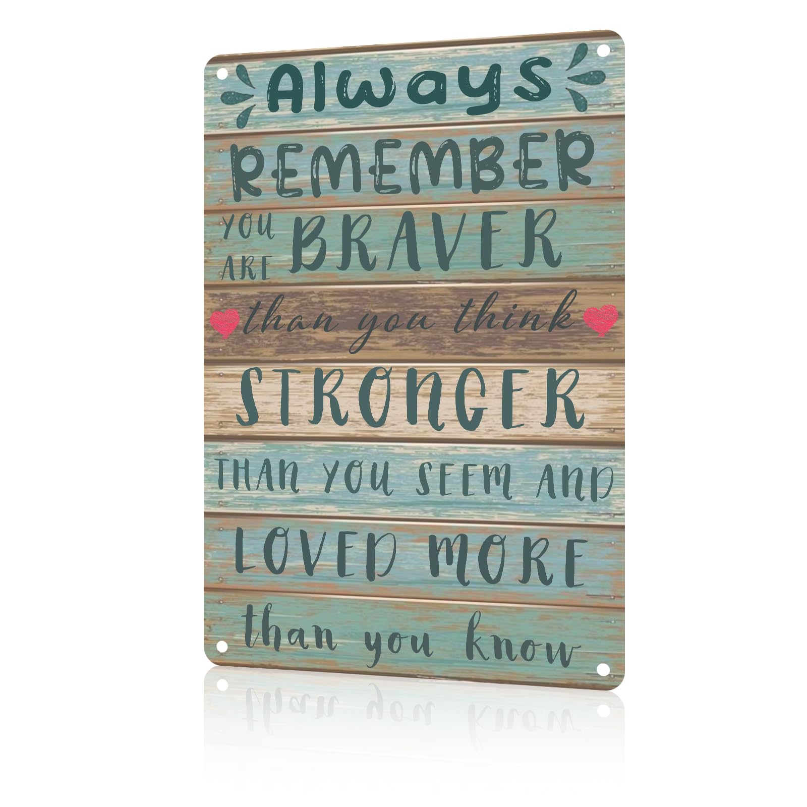Anceky Funny Wall Decor Remember You are Braver Vintage Metal Signs Tin Sign for Home Outdoor Wall Decor 12×16 Inch