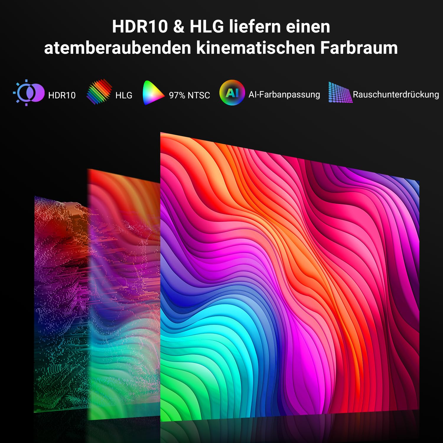 Proiettore 4K, supporto HDR10, 24,000 Lux, Smart Videoproiettore Auto Focus, Nativo 1080P Full HD, Wifi 6 Bluetooth a 2 vie, Per iOS, TV Stick, HDMI