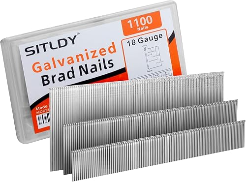 SITLDY Paquete de 3000 clavos brad galvanizados de calibre 18 (34"-1000, 1-14"-1000, 2"-1000 piezas), paquete de proyectos de tamaño surtido, para