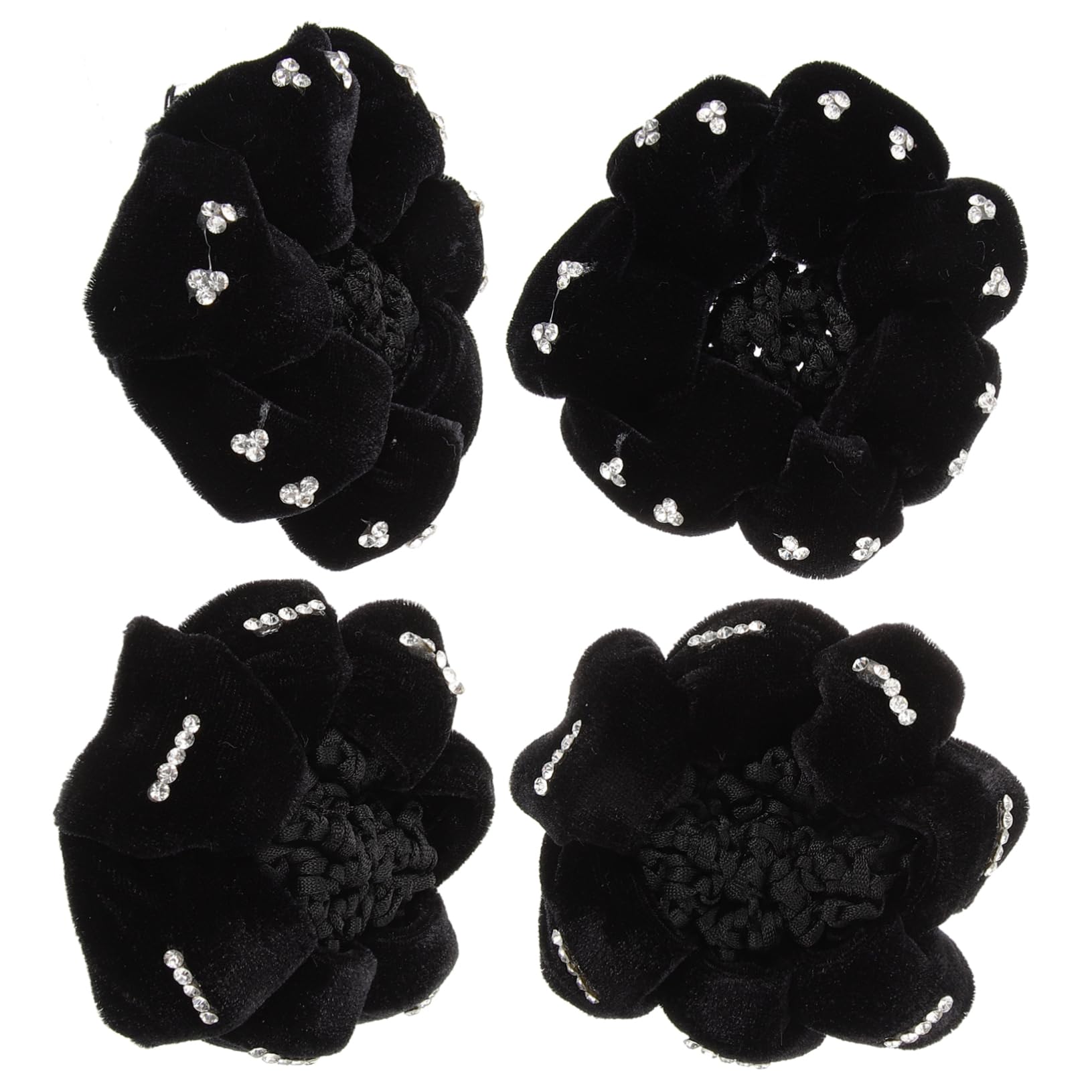 FRCOLOR 3 Set Di Retine Per Da Donna Per Copri Chignon Accessori Per Da Balletto Per Ragazze Eleganti Fasce Per 4 Pezzi*3