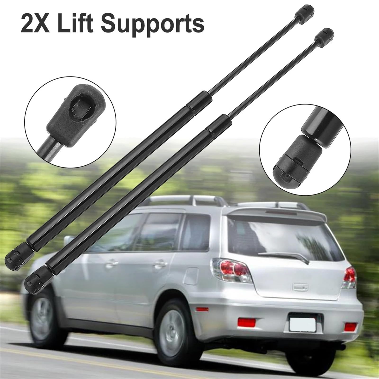 WXHHSM amortyzatory tylnej klapy tylnej do Mitsubishi do Outlander 2003-2006 2 szt. tylna klapa bagażnika sprężyna gazowa amortyzatory podpora drążki wsporniki do bagażnika samochodowego