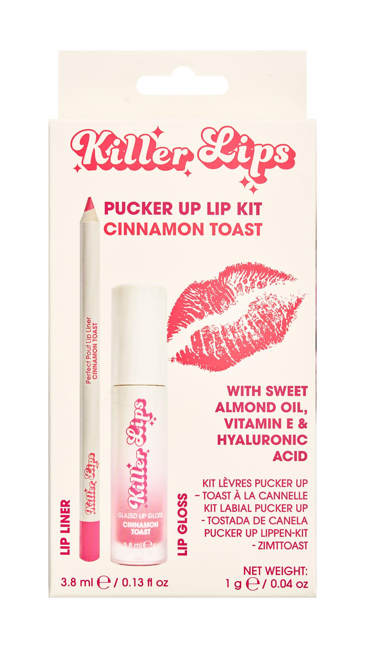 Killer Lips Pucker Up Lip Kit – Cinnamon Toast | Warm Spiced Nude Lip Liner & Vanilla Lip Gloss Duo with Sweet Almond Oil, Vitamin E & Hyaluronic Acid | Hydrating, Nourishing & High-Shine