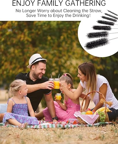 Miniatura 6 de Juego de 13 cepillos limpiadores de pajitas reutilizables, de acero inoxidable de grado alimenticio, cepillo limpiador de paja de metal, cepillo