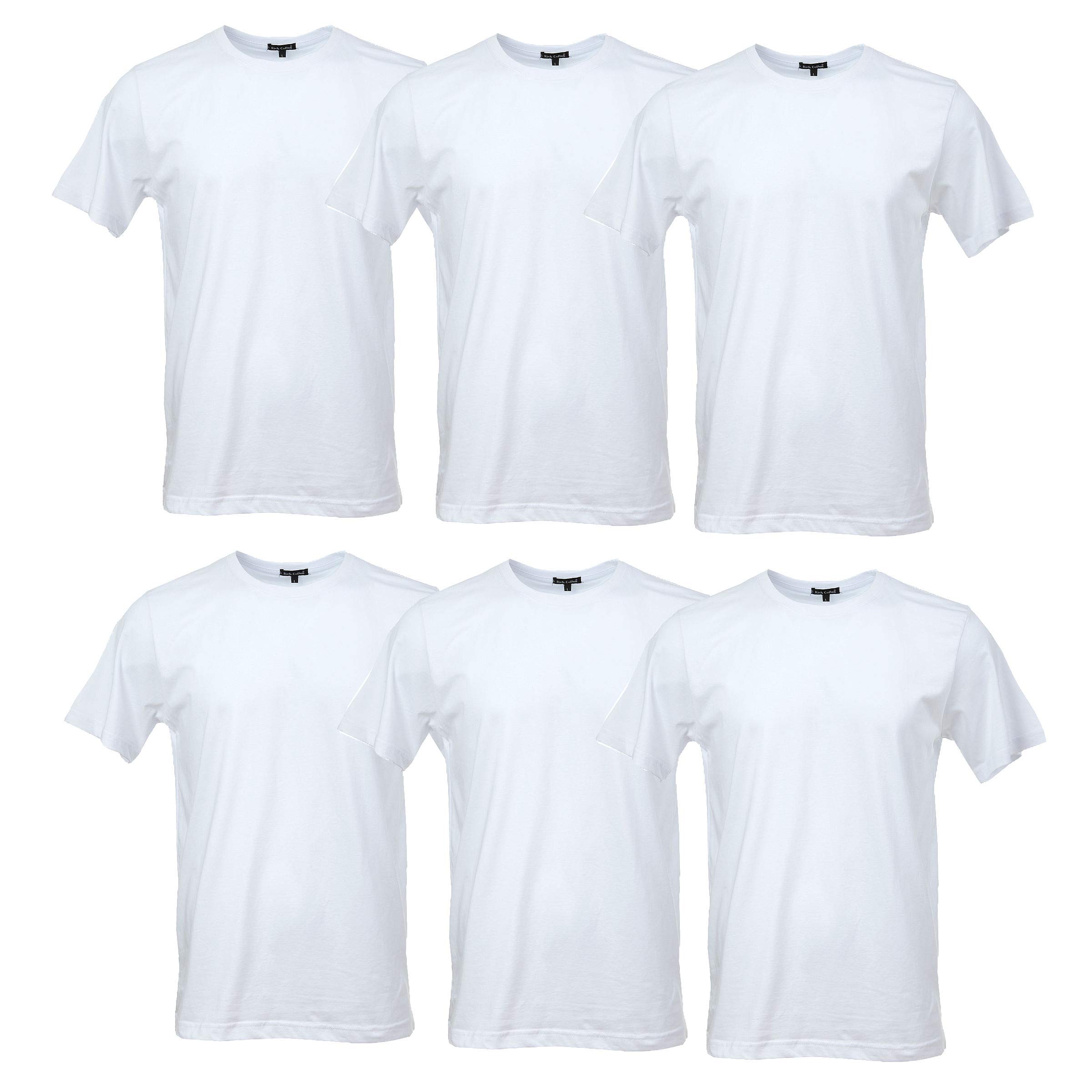 Mens Crew Neck T-Shirt 6 Pack 100 Combed Cotton Short Sleeve Tees Soft Prewashed Preshrunk Regular Fit Casual