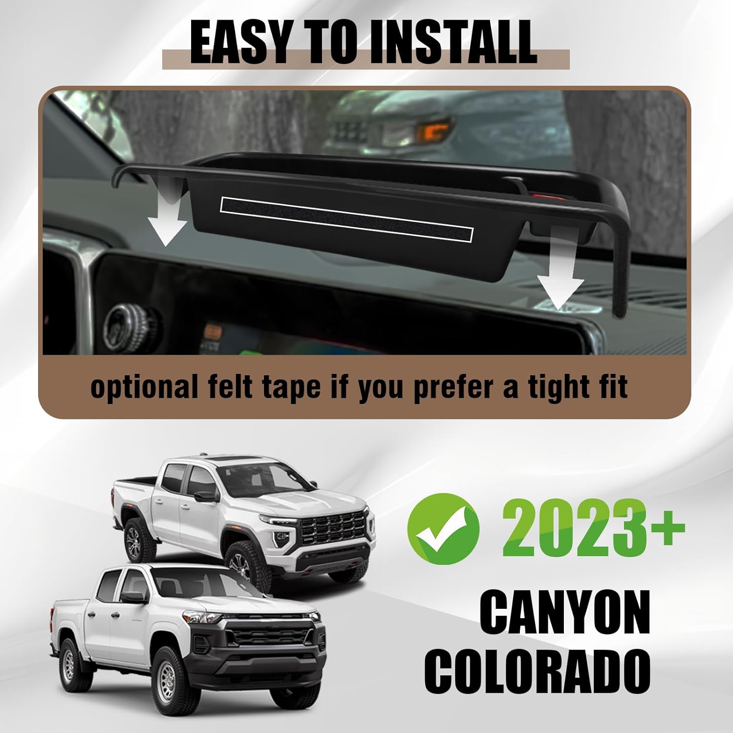 Muslogy Dash Storage Box & Center Console Side Organizer Compatible with Chevrolet Colorado & GMC Canyon 2023 2024 2025 2026 Accessories Interior Secondary Tray(Dash Tray+Shift Storage Box)