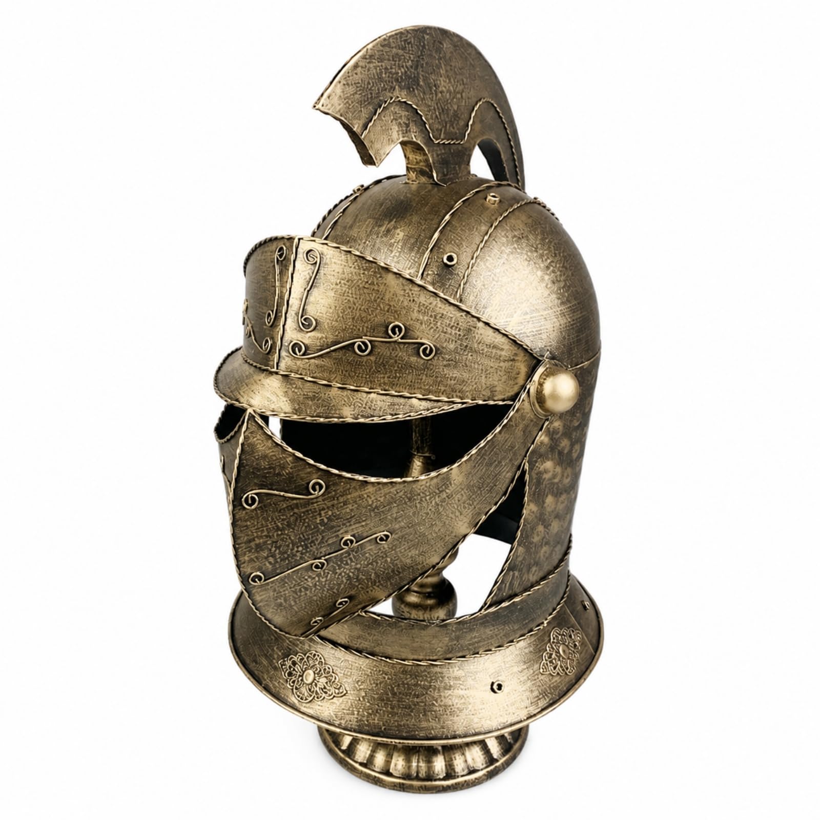 Casco Romano corativo con Envejecido Adorno Casco Romano con Soporte Clásico Figura para Estudio, Oficina, 1911 Dorado, Estilo 1911 Dorado