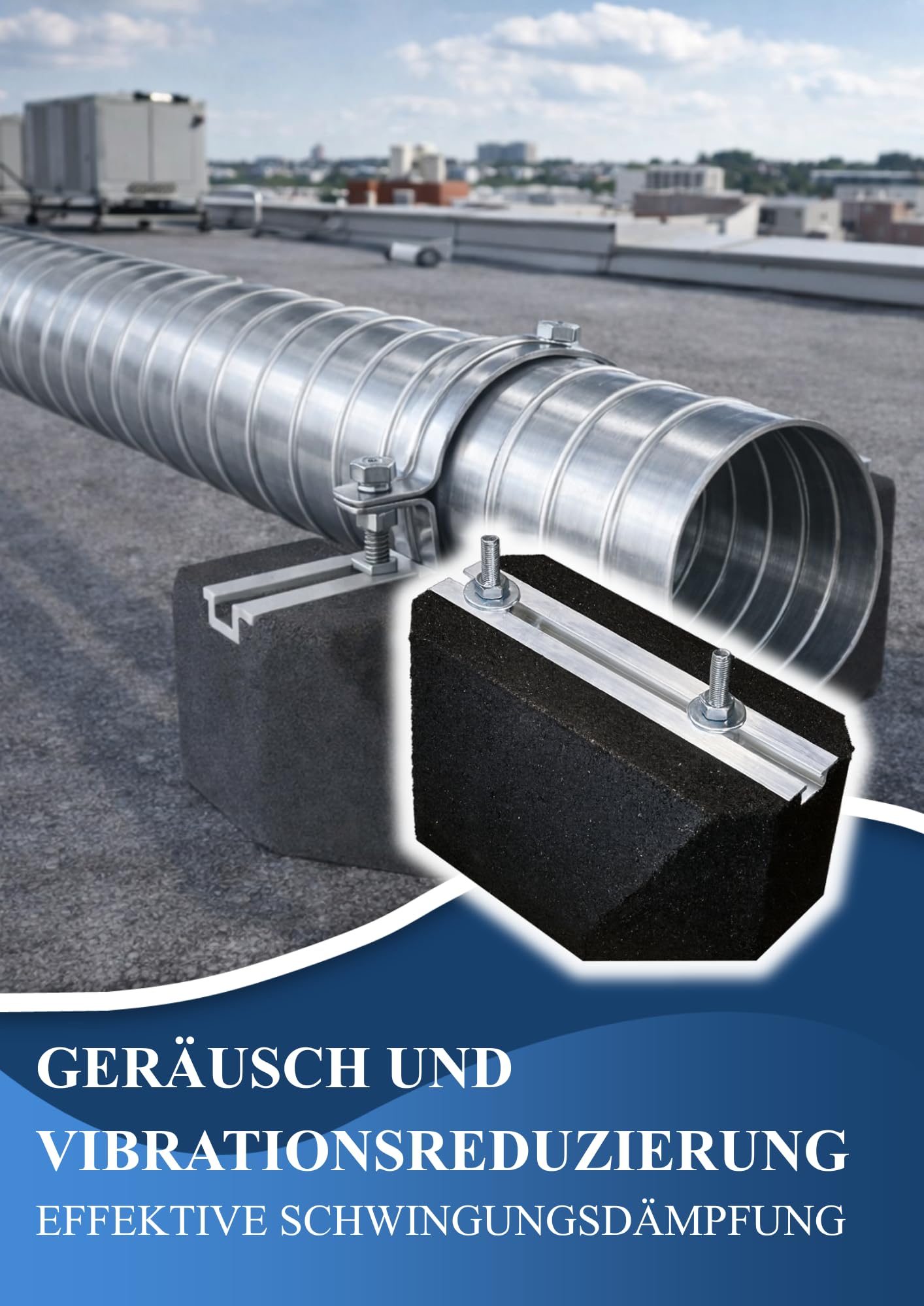 Black panda - Gummiblock 25 cm mit Befestigung – Anti-Vibrations Sockel für Klimaanlage, Wärmepumpe, Kälte- und Lüftungstechnik - Traglast bis 150 kg, UV- & witterungsbeständig