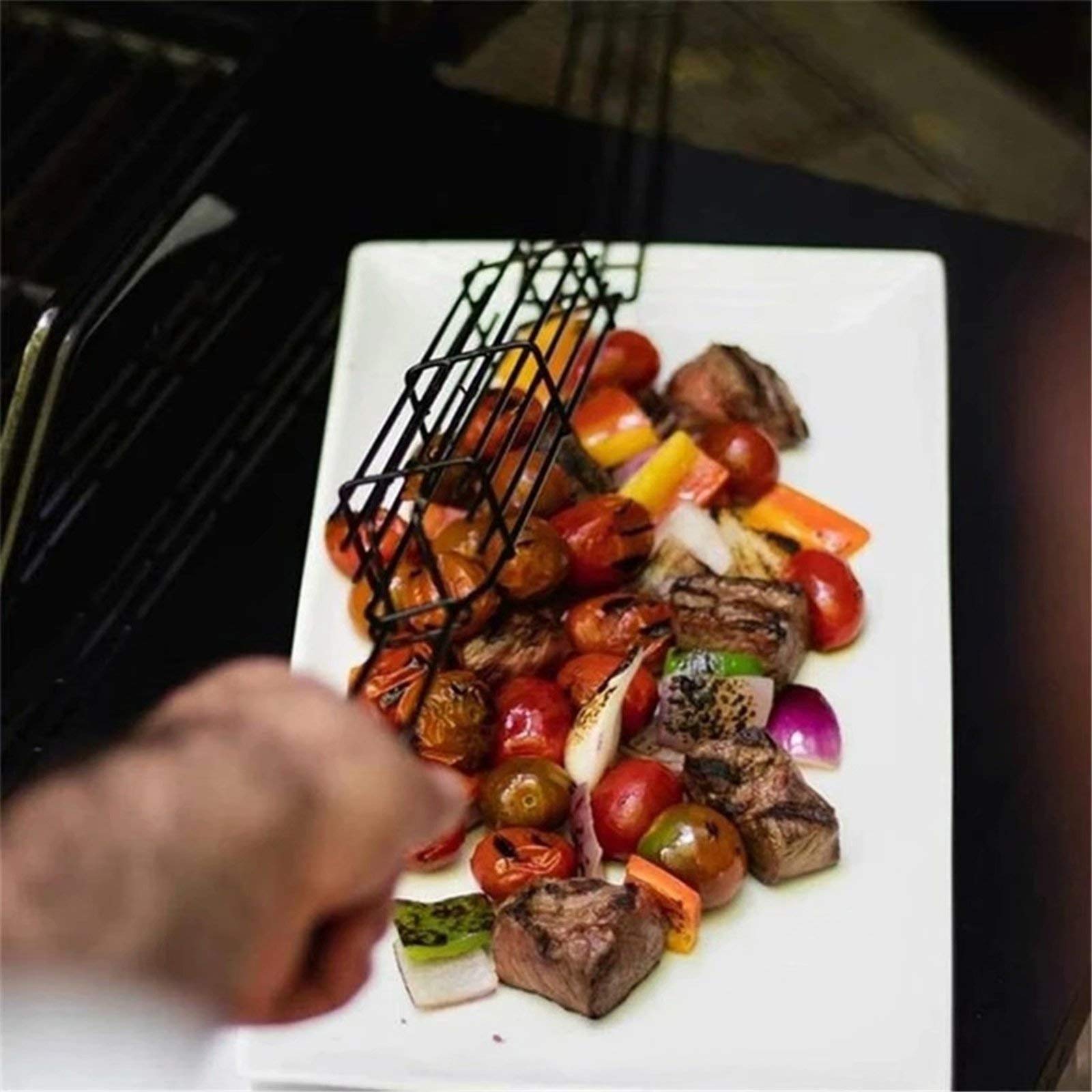 Kabob zestaw 4 koszy do grillowania na zewnątrz, akcesoria do grilla, do warzyw, krewetek, mięsa i hot dogów