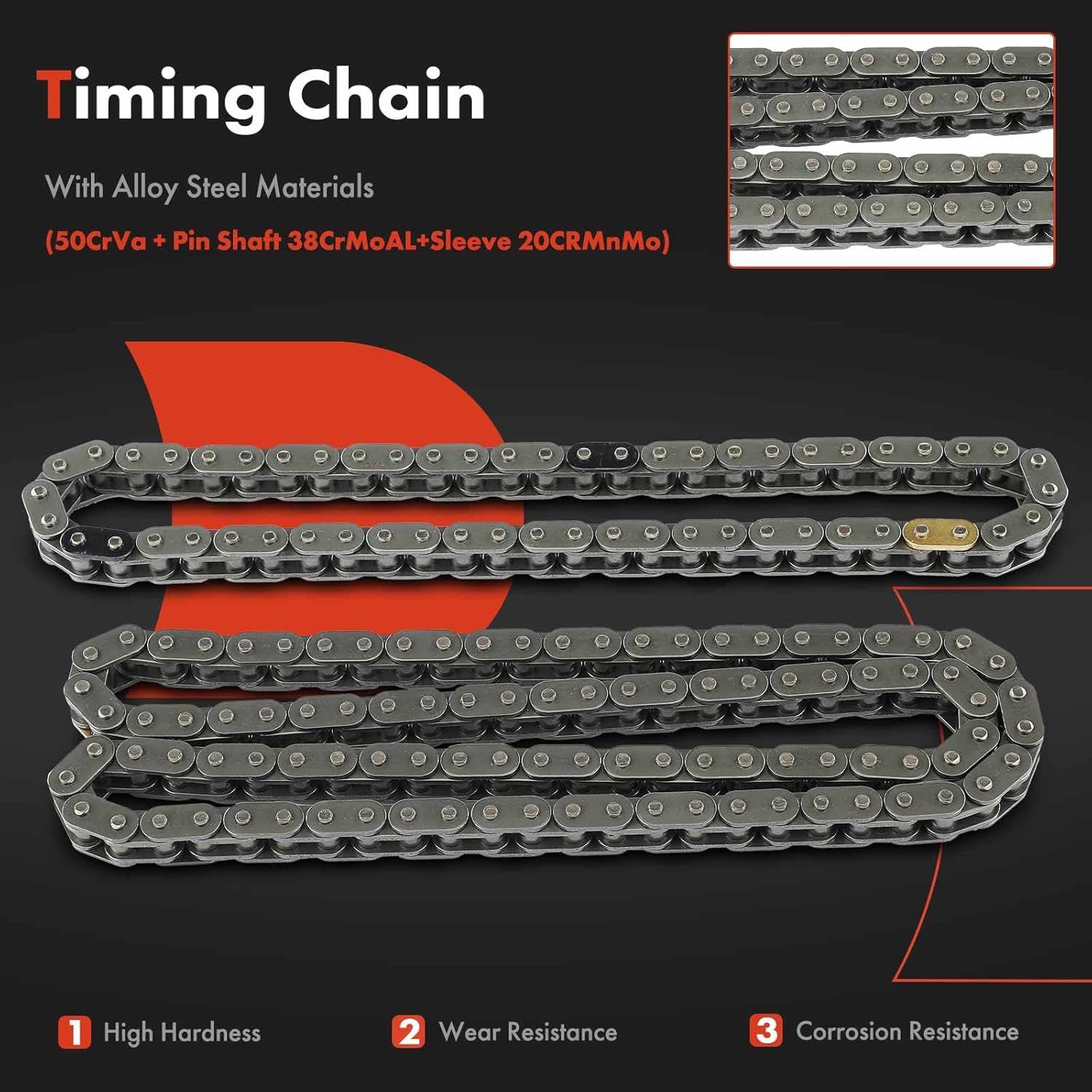 A-Premium Engine Timing Chain Kit W/Sprocket & More [fits DOHC, 4Cyl 1.8L 2.0L 2.3L] Compatible with Chevy Tracker 99-03 & Suzuki Aerio 02-07, Esteem 99-02, Sidekick 96-98, SX4 07-09, Vitara 99-03