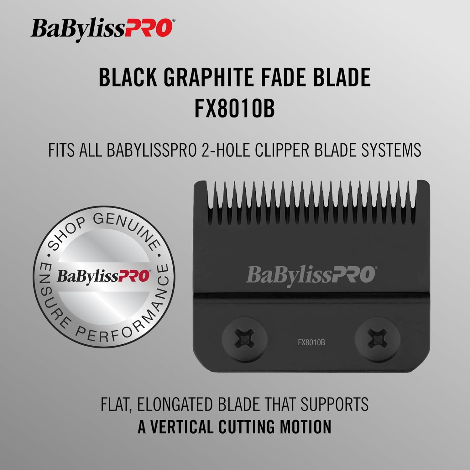 BaBylissPRO Barberology Replacement Black Graphite Replacement Fade Blade for Hair Clippers (FX8010B)