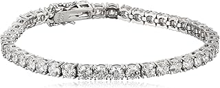 Juego de Pulsera de Tenis de Plata de Ley chapada en Oro Amarillo