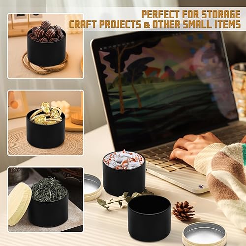 Miniatura 61 de Latas para velas de 16 onzas, paquete de 12 frascos de metal de alta calidad de 16 onzas con tapas para hacer velas, contenedores de velas vacíos a