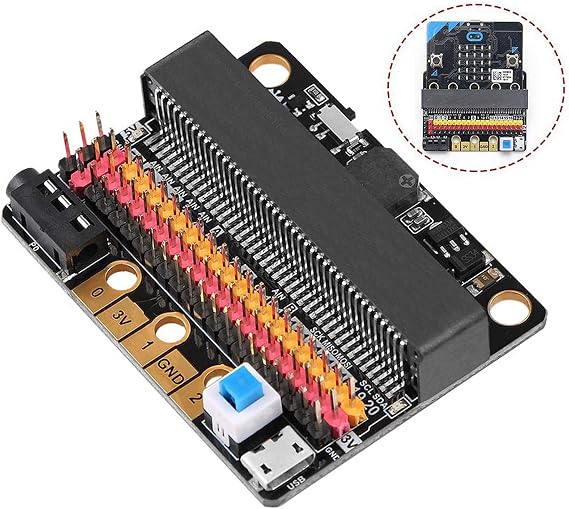 3X Micro-Bit Expansion Board IOBIT V2.0 Breakout Adapter Shield with Buzzer for Micro-Bit Kids'S Python Programming