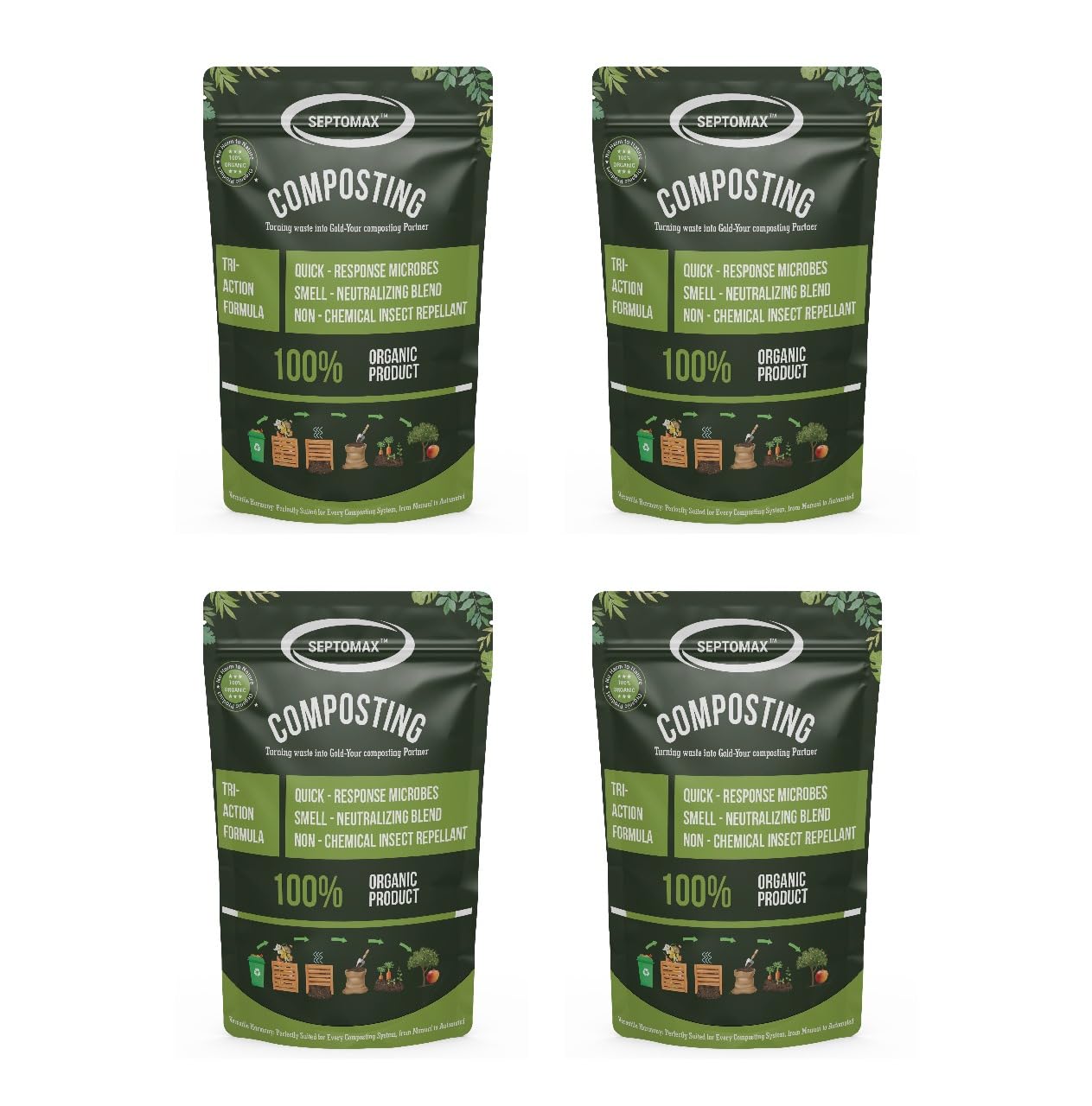 Septomax Premium Compost Maker Microbial Innovation for Rapid, Aerobic Composting and Odor Prevention,Speed Up Your Compost, Boost Your Garden Pack of 4 (2 Kg) (B0D5ML3MDK) Amazon Price History, Amazon Price Tracker