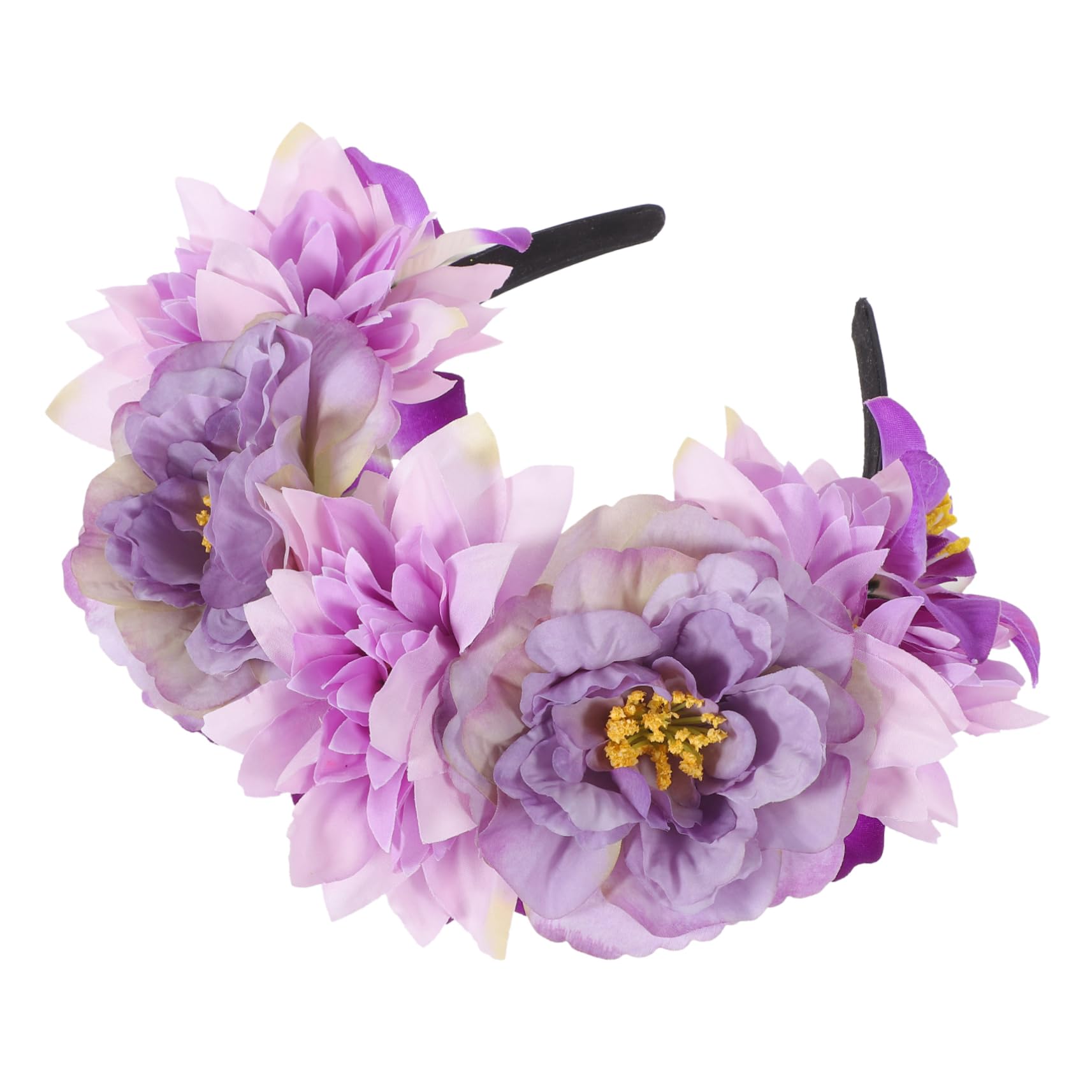 4 diademas de flores estilo retro para mujer, guirnalda para el pelo, tocado de flores de gran tamaño, tocado para la cabeza, artificial de viaje, tela