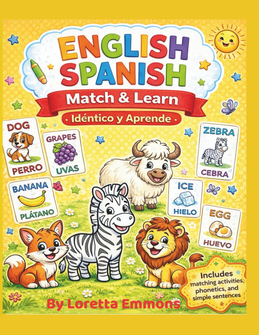 Match & Learn: My First English-Spanish Alphabet Book: Apple to Zucchini (Match & Learn Bilingual Kids Books)