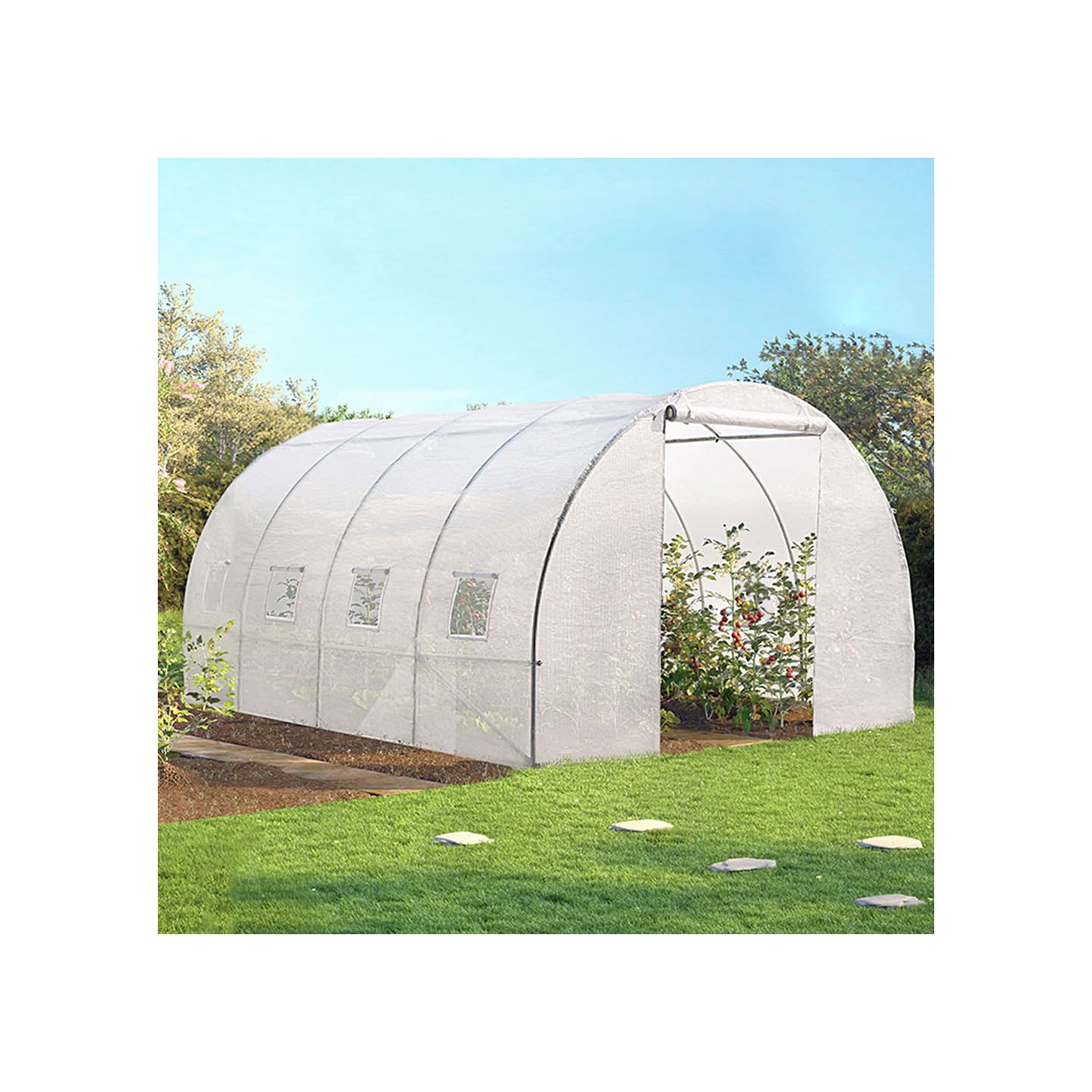 IDMarket - Lona blanca de repuesto de 140 g/m² y 12 m², para invernaderos de túnel.