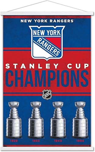 Miniatura 7 de Trends International NHL New York Rangers - Póster de pared con marco magnético de Champions 23