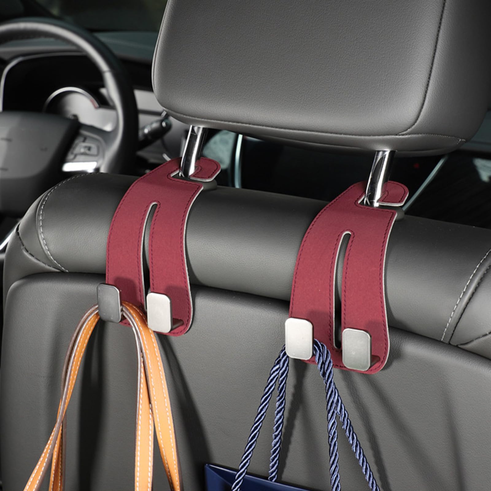 2 ganci per poggiatesta auto, quattro ganci, gancio per borsa auto