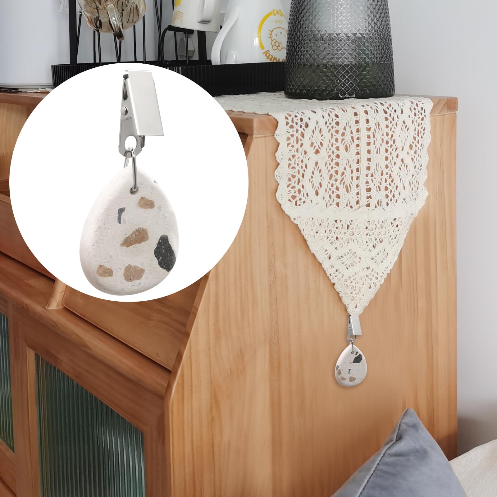 8 Pièces Marbre Naturel De Poids Nappe De Table Exterieur