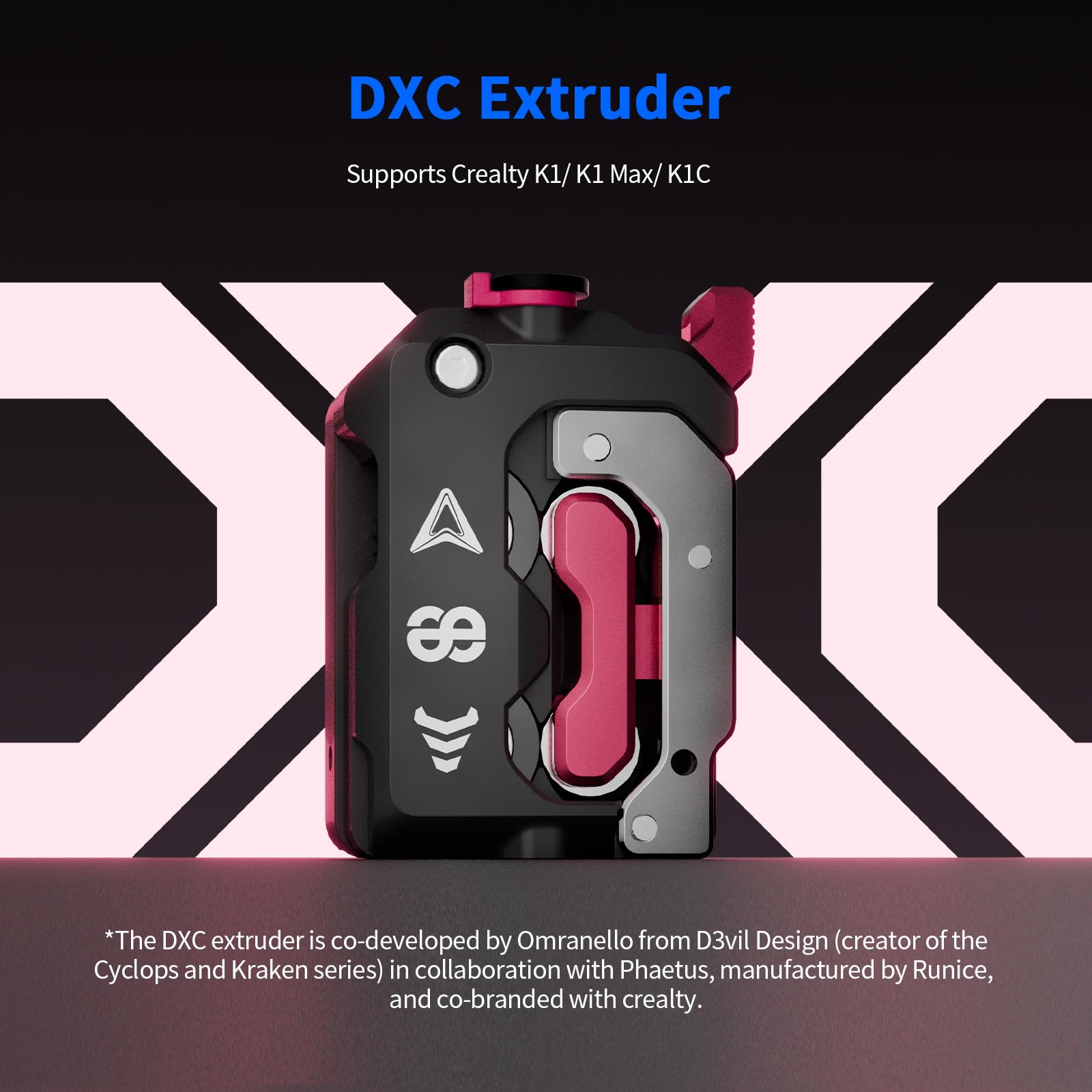 BCZAMD Akcesoria do drukarek 3D Upgrade DXC wytłaczarka for K1/K1C/K1 Max/K1 ES:napęd bezpośredni przekładnia śrubowa gładka karmienie wytłaczanie zamiennik-wsparcie filamentu 1,75mm zapewnia stabilne