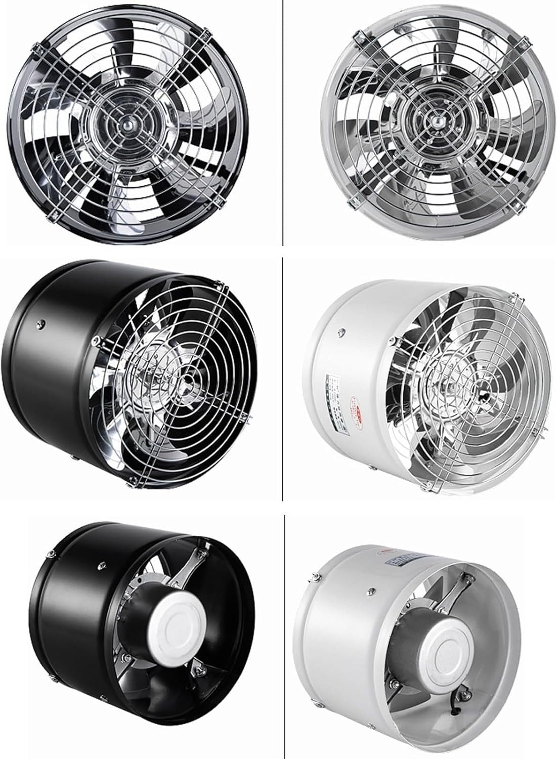 Super Suction Multifunctional Powerful Mute Exhaust Fan, Single Side Embedded Vent Fan, Ventilation Fan Aluminum Alloy Kitchen Exhaust Fan Protective Grille 11O28(Black,6in)