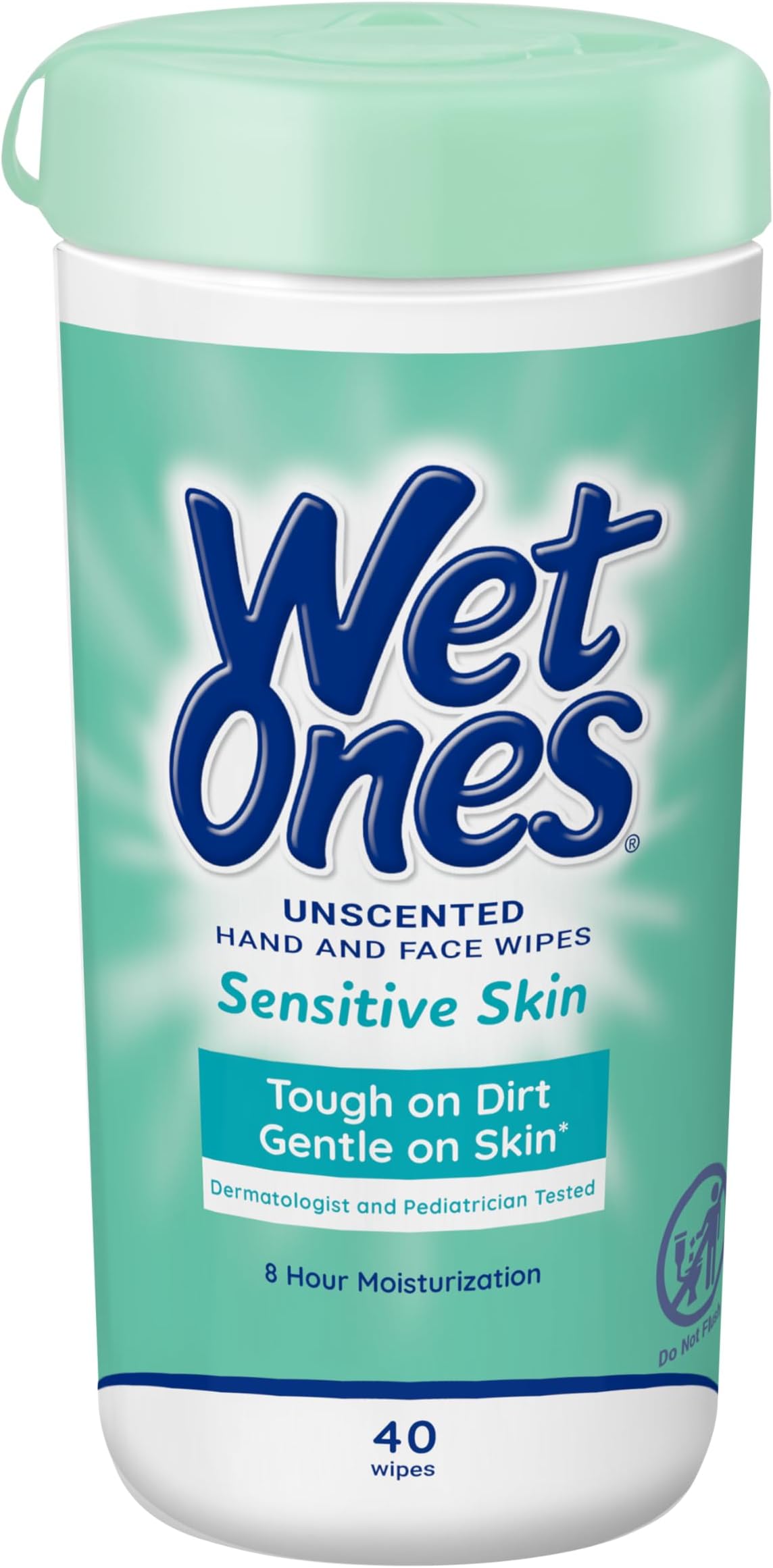 Hand and Face Wipes, Unscented | Wet Ones Sensitive Skin Wipes for Hands and Face, 40 ct. Canister