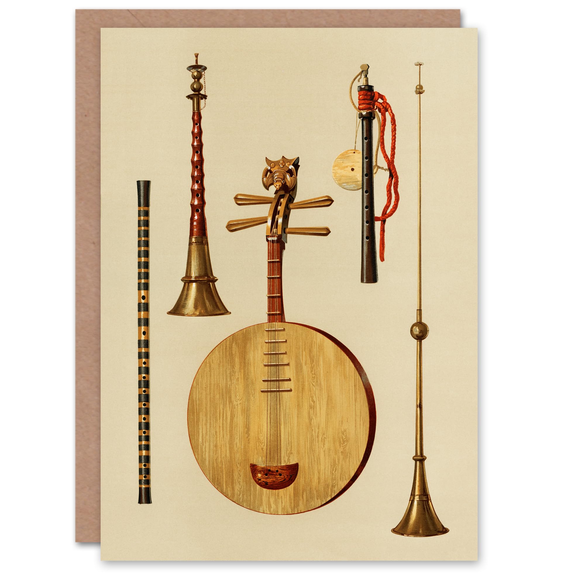 Artery8 William Gibb Art Card Traditional Japanese Musical Instruments